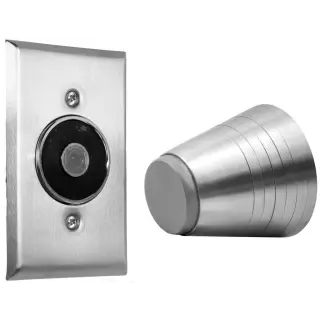 ABH 2400LR Electromagnetic Door Holder -  Ligature Resistant Flush Wall Mount with Angled Armature Head