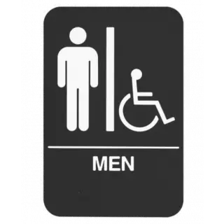 Rockwood BFM687 ADA Men Restroom Sign with Braille 