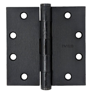 Ives 5PB1 5 Knuckle, Plain Bearing Full Mortise Hinge, 4.5" x 4.5", Flat Black