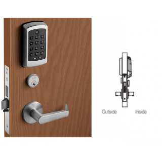 Yale NTM617-NR NexTouch Sectional Mortise Lock w/Pushbutton Keypad - Cylinder Override -w/Thumbturn