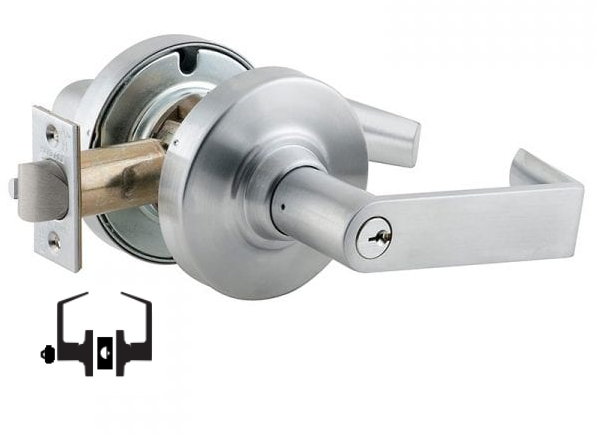 Vestibule Function Athens Lever Design Schlage Commercial ND60PDATH626 ND Series Grade 1 Cylindrical Lock Satin Chrome Finish 